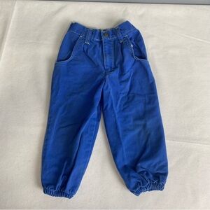 Vintage 70s Billy The Kid Jogger Style Denim Jeans 3T Blue With Yellow Stitching